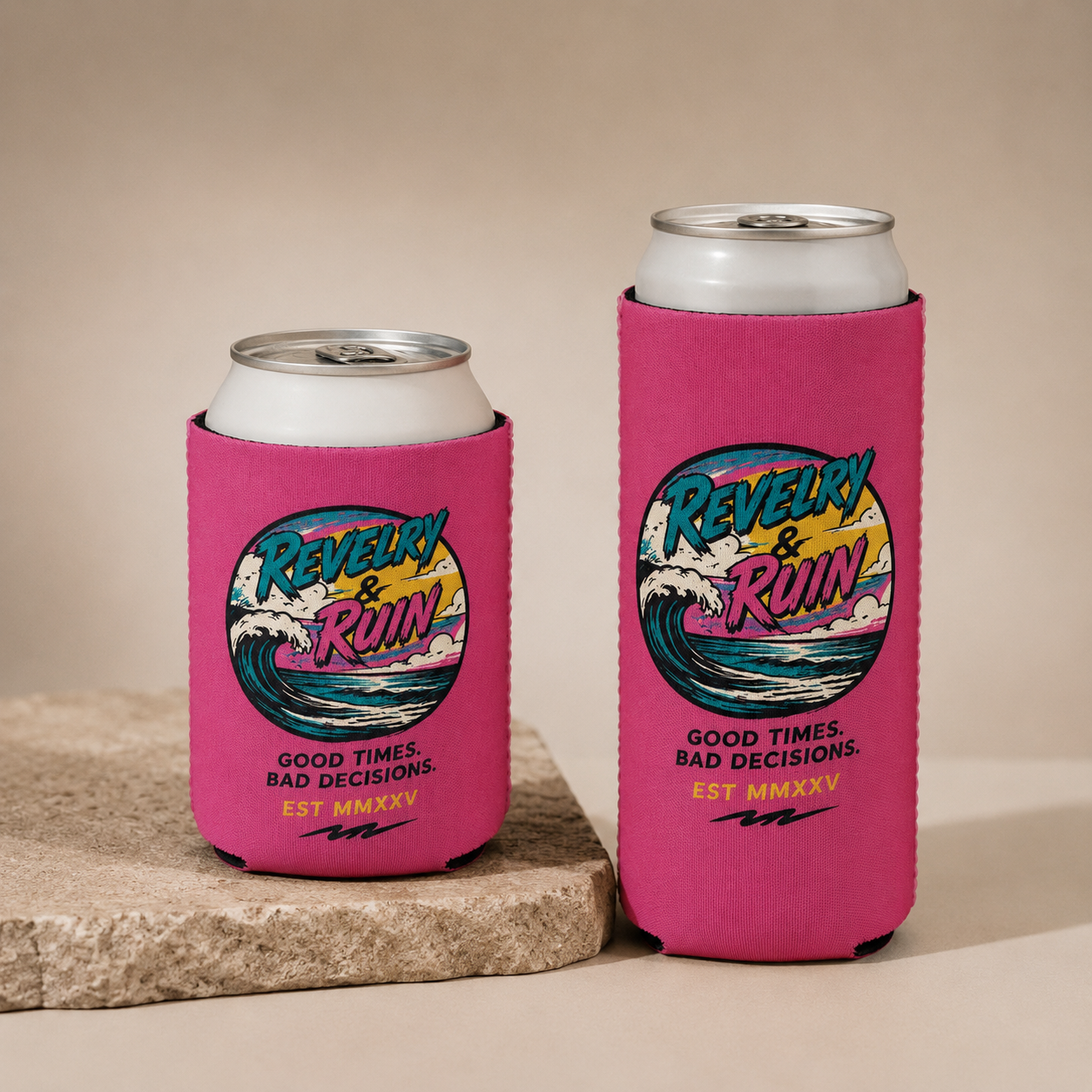 Locals Only | Retro Surf Style Can Coozie (Can Cooler)